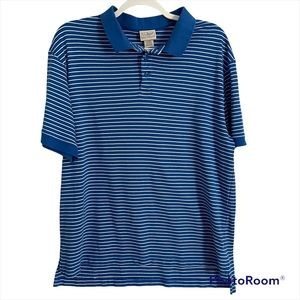 LL BEAN 100% Pima cotton striped polo size Lg